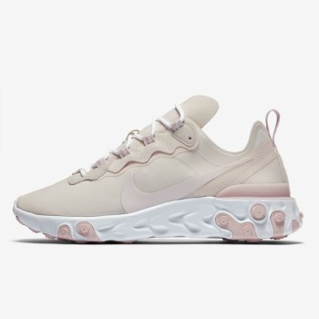 Nike React Element 55 - Női Utcai Cipő - Fehér/Fehér/Világos Rózsaszín